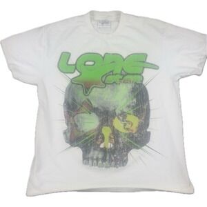Lone Star Mens Skull Star Graphic T-Shirt L White Short Sleeve Streetwear Tee